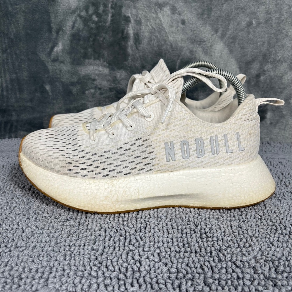 NOBULL Ripstop Runner Cream Gum Sneakers Womens 9 Mens 7.5 Training Shoes